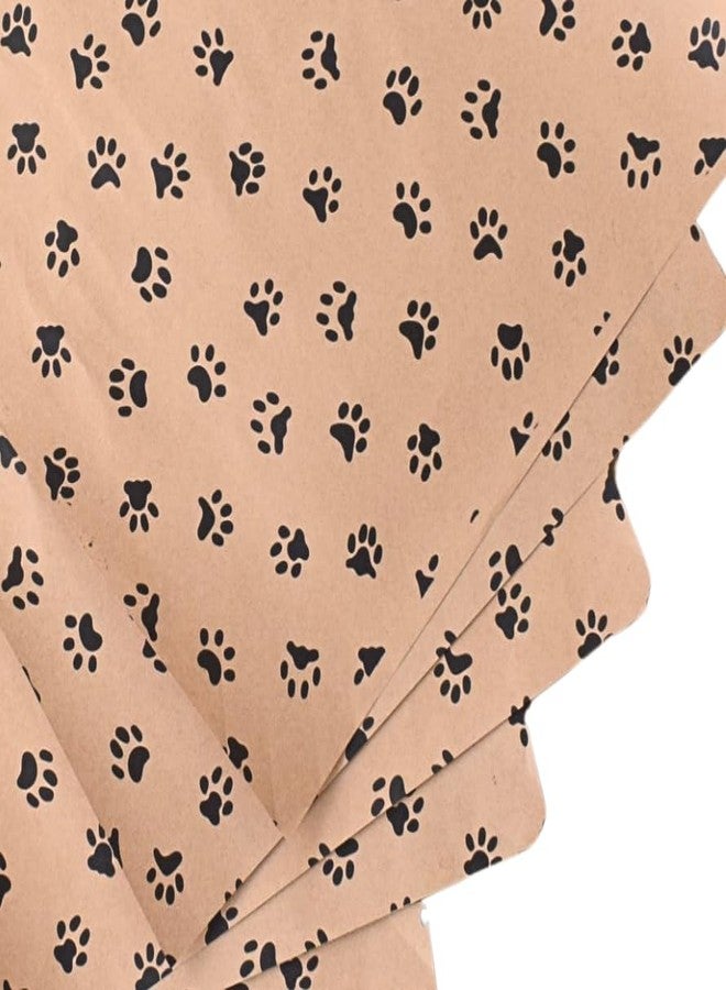 Baanki Queens Ragini Paper Products |Pack of 10 |Kraft Sheet with Paws Print/Animal Print| For Animals Theme Birthday Return Gift, Romantic Gift Wrap, Wrapping Paper for Anniversary, Wedding, Valentine's Day, Pet Parents - Image 1